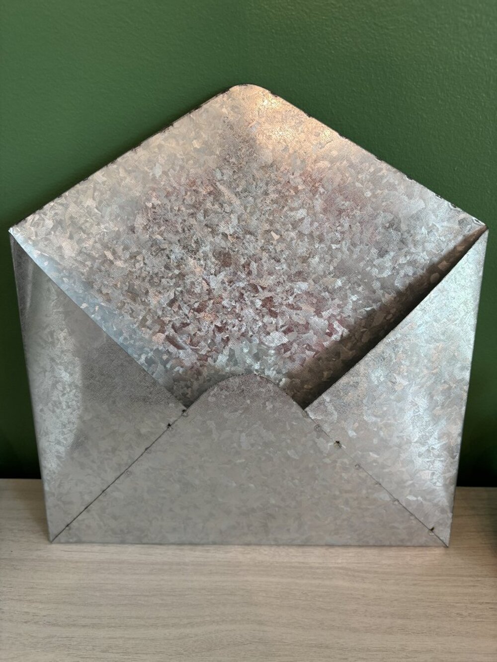 Galvanized Metal mail holder 11.5" x 12" NEW